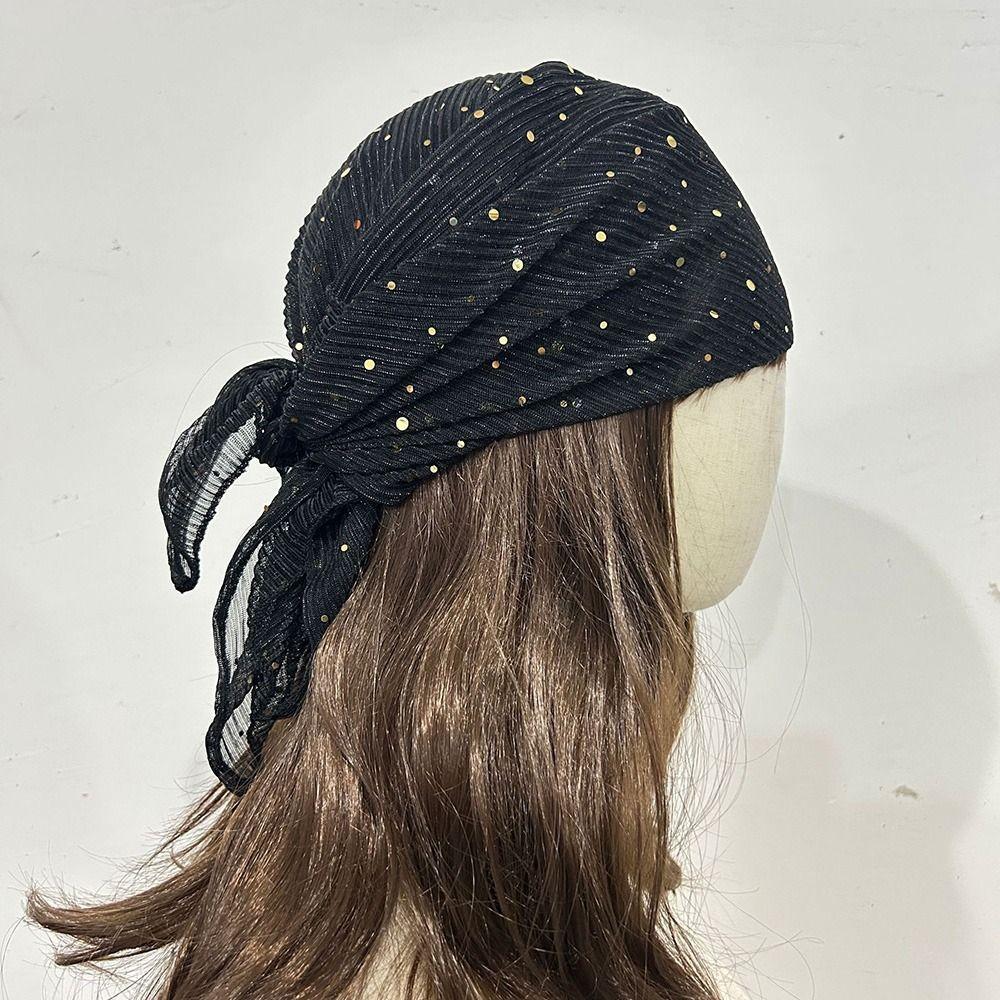 60cm*60cm Hairband Wrinkle Bandana Turban Comfortable Head Wraps All Season
