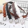Slim PU Leather Belt Women With Alloy Pin Buckle Casual Office Waistband Adjustable 105cm
