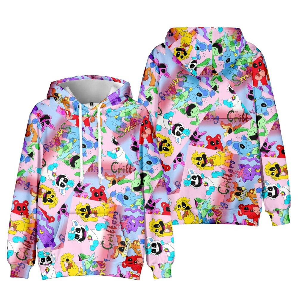 Smiling Critters Hoodie Student Sweatshirt Long Sleeve Men Women Hoodies Harajuku Streetwear Pullovers Fashion Clothes S