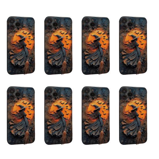 Halloween Witchy Phone Case for IPhone 16/15 Pro Max Shockproof Phone Cover with Hard PC & Soft TPU Anti-Scratch 360 Dgrees Protection Phone Acessary