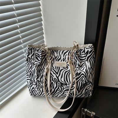 Nova bolsa de lona feminina casual de grande capacidade, personalizada, para carregar na mão, bolsa de ombro, bolsa tote