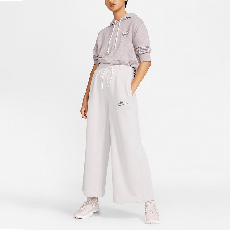 Nike Sportswear Logo Casual Loose Pants Women Bottoms Light-Silver-Gray CZ4572-094