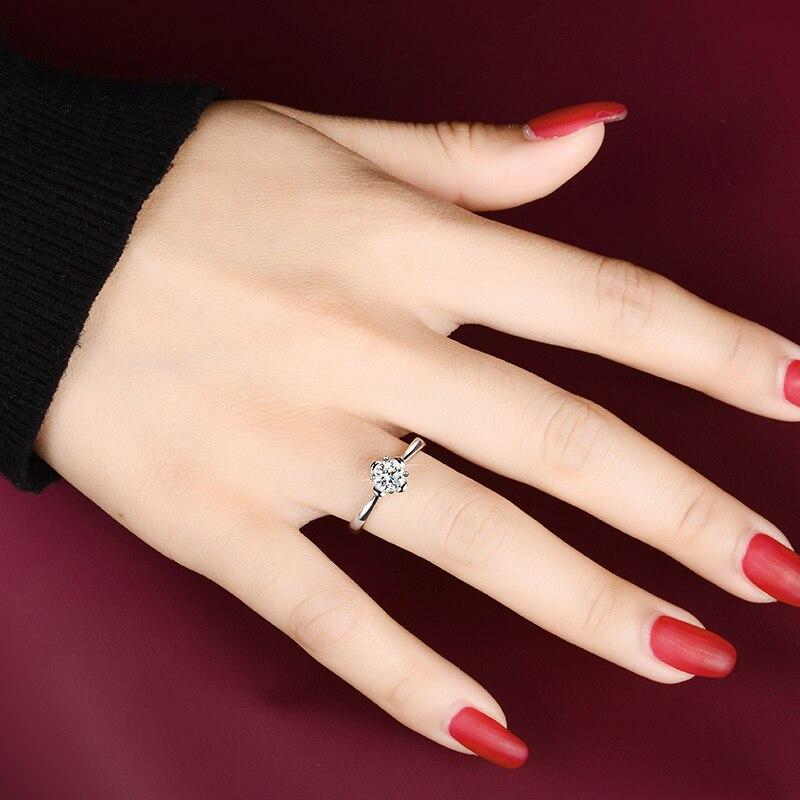 Pt950 Platinum Rings Top Solitaire 0 .5ct Vvs1 D Color Moissanite Diamond Ring Wedding Band Jewelry For Women