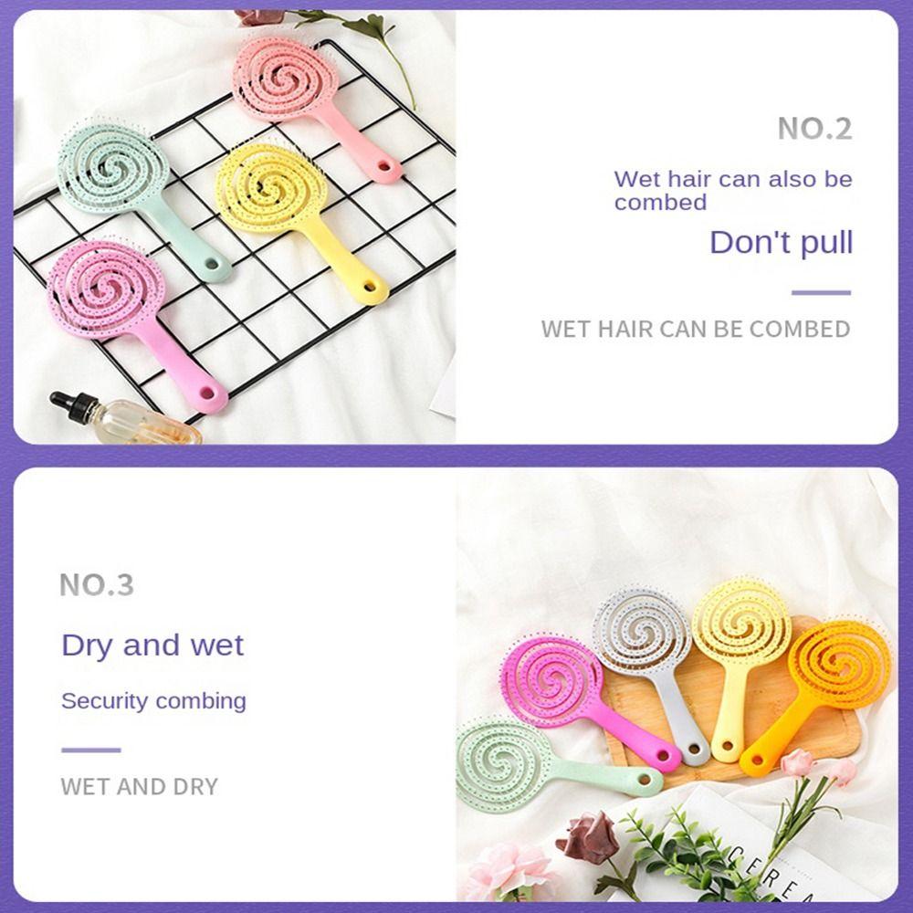 Hanging Hole Solid Color Hair Brush Mosquito Coil  Shape Scalp Massage Comb  Hair Accessories