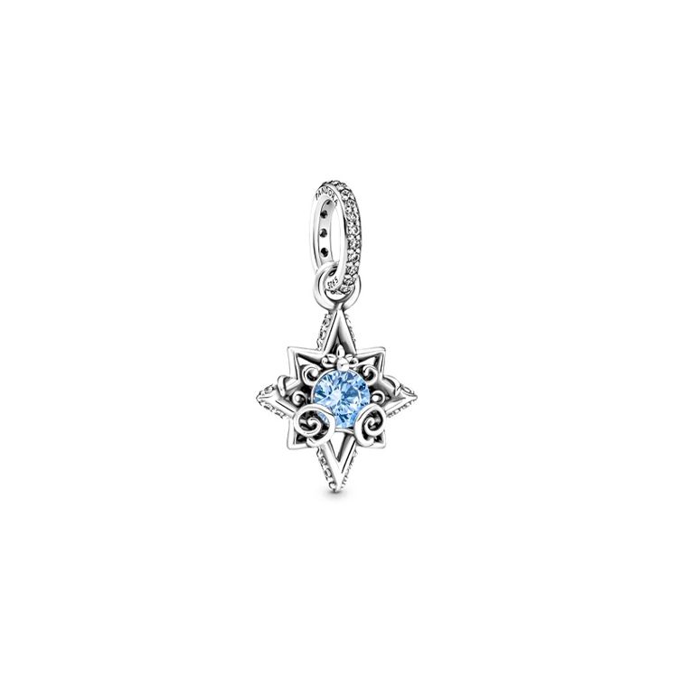 Pandora Disney Cinderella Star Pendant Women jewelry Blue Silver 399560C01 Blue/Silver,F