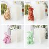 3D Easter Flower Rabbit Candle Silicone Mold DIY Lovely Bunnies Shape Fondant Cake Decorating Mould Flower Rabbit Plaster Mold