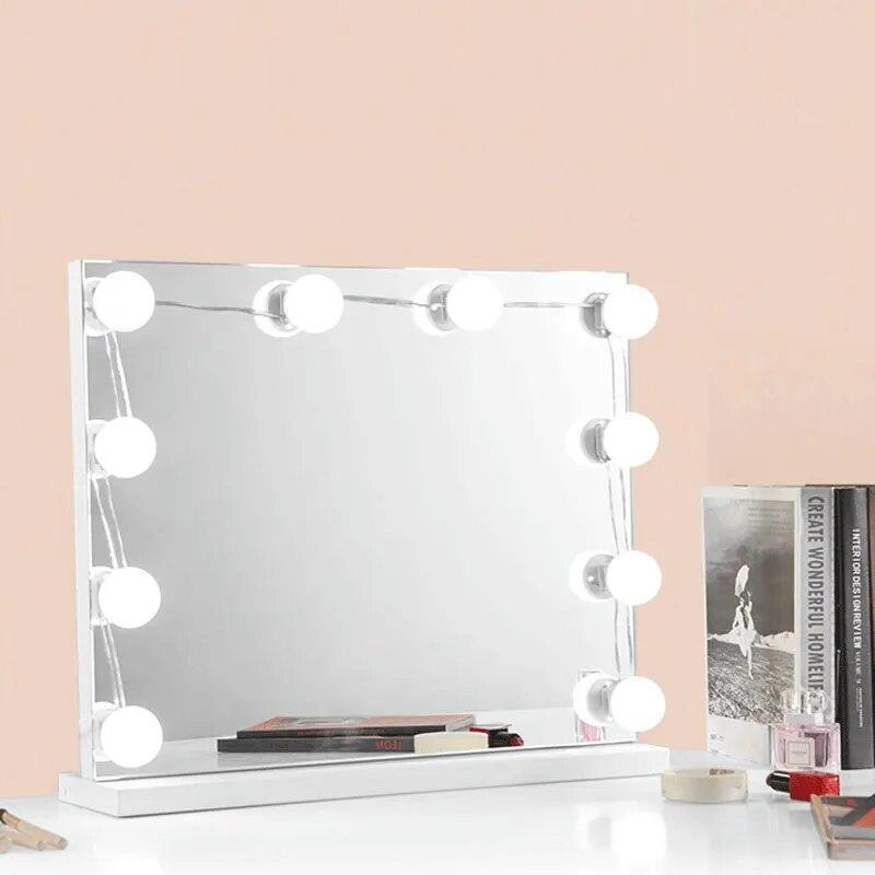 Hollywood Makeup Vanity Mirror Light Stick On Professional Adjustable 3 Colors LED USB Bulbs String Stepless Dimmable Lamp