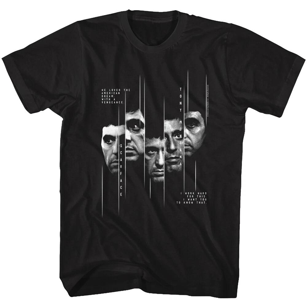 Scarface Movie Tony He Loved The American Dream With A Vengeance Men s T Shirt 3XL