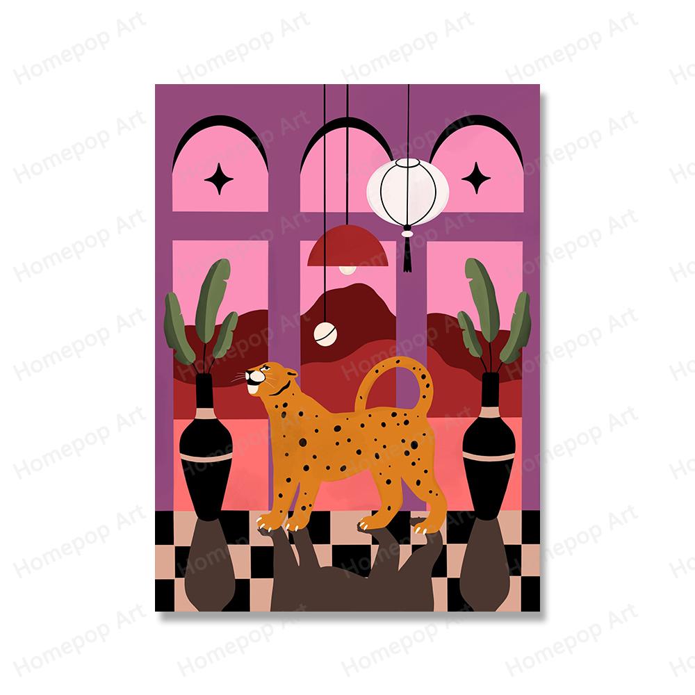 Tiger Paradise Forest Animal Wall Art Canvas Painting Abstract Cheetah Posters and Prints Living Room Pictures Home Decoration