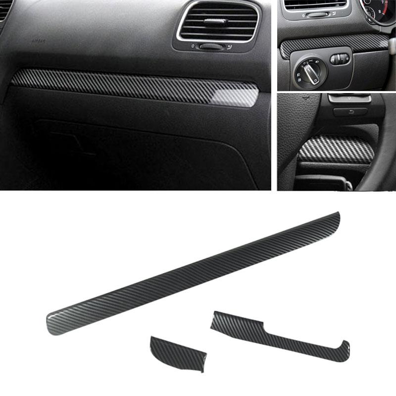 

LHD для VW Golf 6 MK6 GTI 2008-2013 ABS текстура из углеродного волокна, центральная консоль автомобиля, полоски на панели приборной панели, защитный чехол