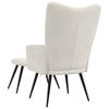 Relaxation Armchair with Footstool Cream White Velvet