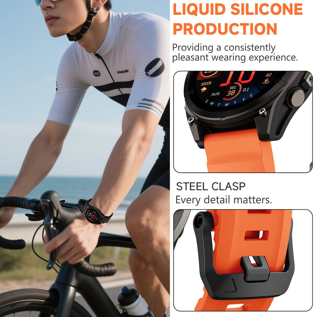22/26mm Silicone Bracelet for Garmin Fenix 8 7X 7 6 6X Pro Watch Band Strap for Enduro/2/3/Epix Pro 51mm/fenix E Wristband