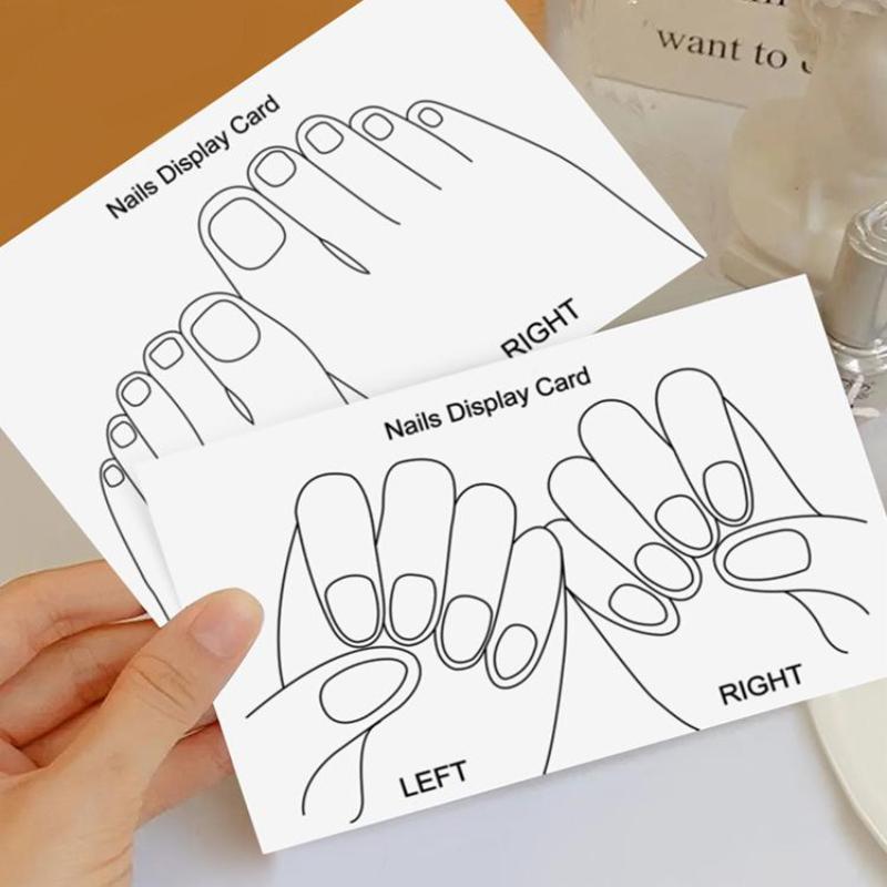 10 Sheets/Lot Nails Display Card Hand Feet False Nail Tips Packing Card Nail Art Storing Cardboard Manicure Showing Cards
