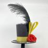Vintage Fascinator Top Hat Glitter Feather Hat Headwear Christmas Headband  Wedding Costume