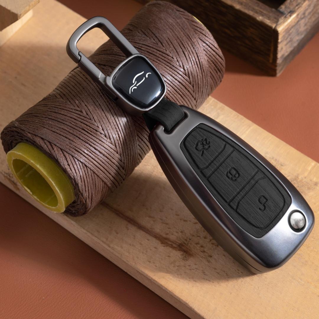 

Чехол для автомобильного ключа с 3 кнопками для Ford Ranger C-Max S-Max Focus Galaxy Mondeo Transit Tourneo Custom Keychain Protector Ford чёрный