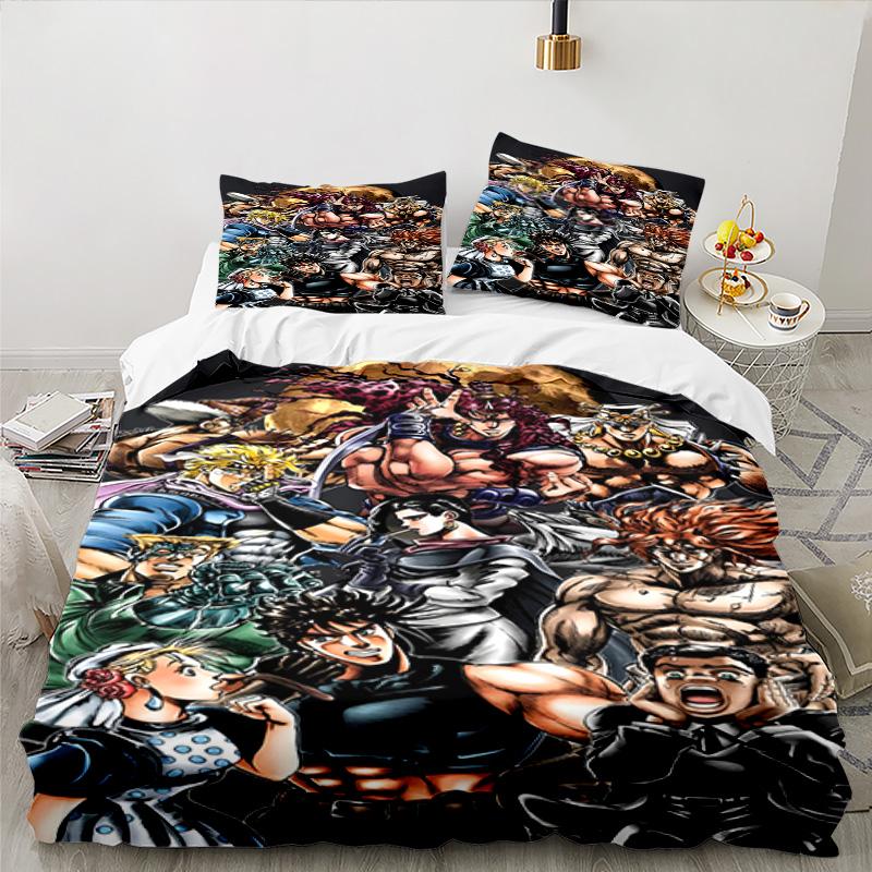 3PCS Jojo Bedding Set Printed Duvet Cover Closure Includes 1 Duvet Cover & 2 Pillowcases for All Seasons Bedroom Decor
