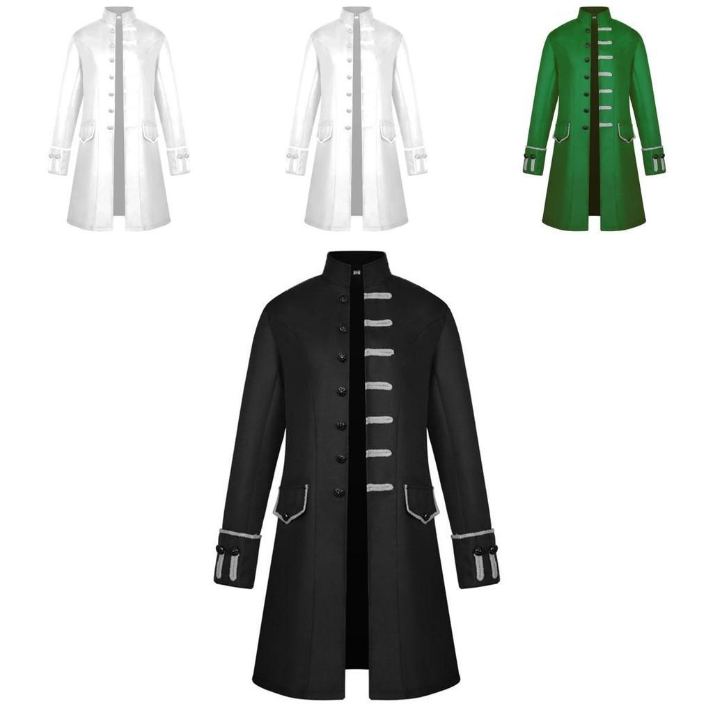 Medieval Men Renaissance Steampunk Jacket Gothic Retro Uniform Coat Windbreaker