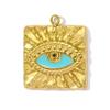 3pcs/Lot Stainless Steel Enamel Square Heart Diy Earring Charms Woman Evil Eye Necklace Pendants Poker Jewelry