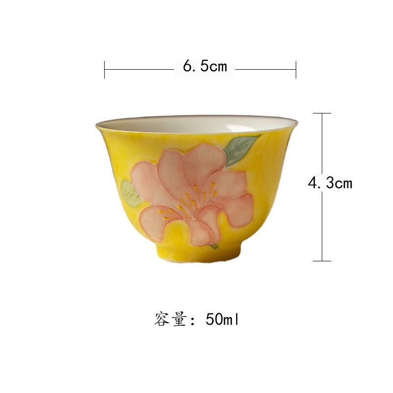 

2pc/lot Hand-painted Lily Teacup Japanese Tea Bowl Tea Pair Tea-tasting Meditation Cup Jianzhan Master Cups Tea Ceremony 50ml As Your Choose