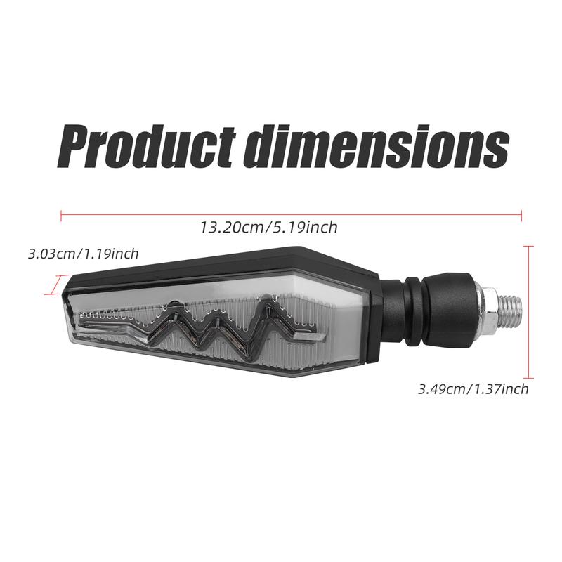1 Pair Heartbeat Design Motorcycle Turn Signal Front Rear Blinker Dual Color for Driving Turning Universal Motorcycle Indicator