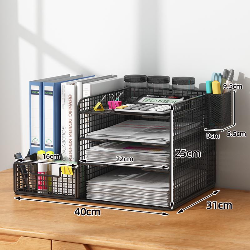 Multi-layer Desktop File & Bookshelf Organizer