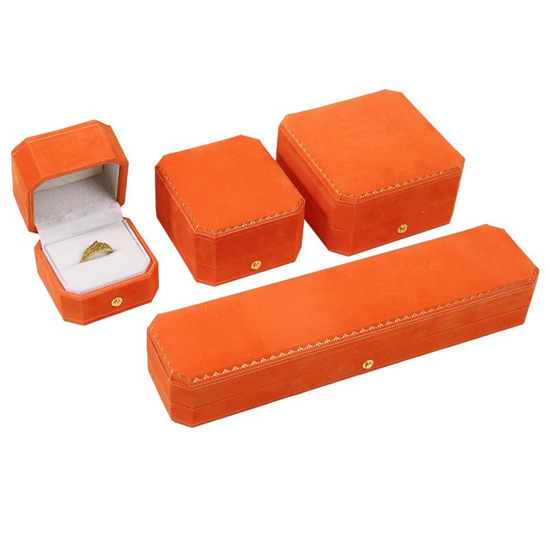 Velvet Octagonal Jewelry Box for Rings, Necklaces, Bangles, and Bracelets