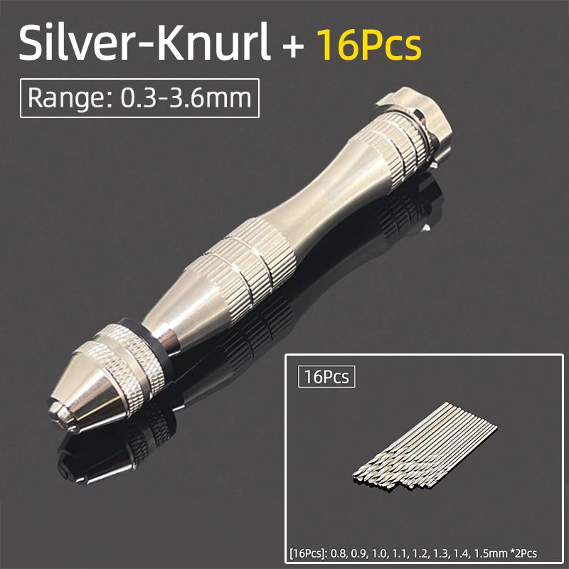 Mini Micro aluminiowa wiertarka ręczna 0.3-3.6mm z uchwytem bezkluczowym wiertła kręte HSS do biżuterii rzemieślniczej ręczne wiercenie narzędzia obrotowe