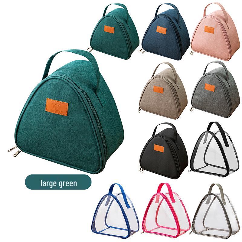 Insulated Japanese-Style Bento Tote Bag with Onigiri Design - Thick Aluminum Foil Layer for Office or Student Lunches