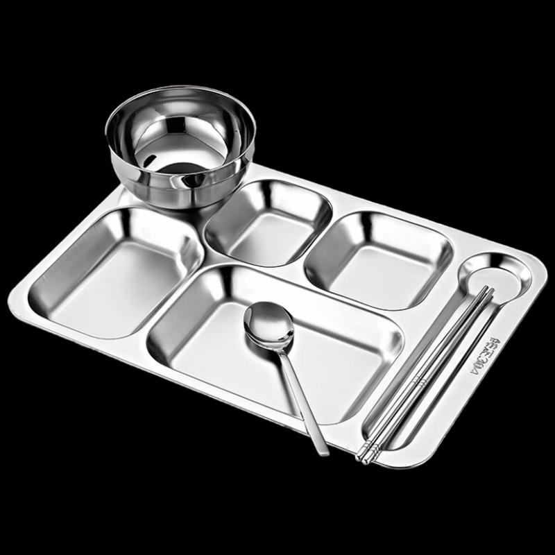 304 Stainless Steel Divided Lunch Tray & Box