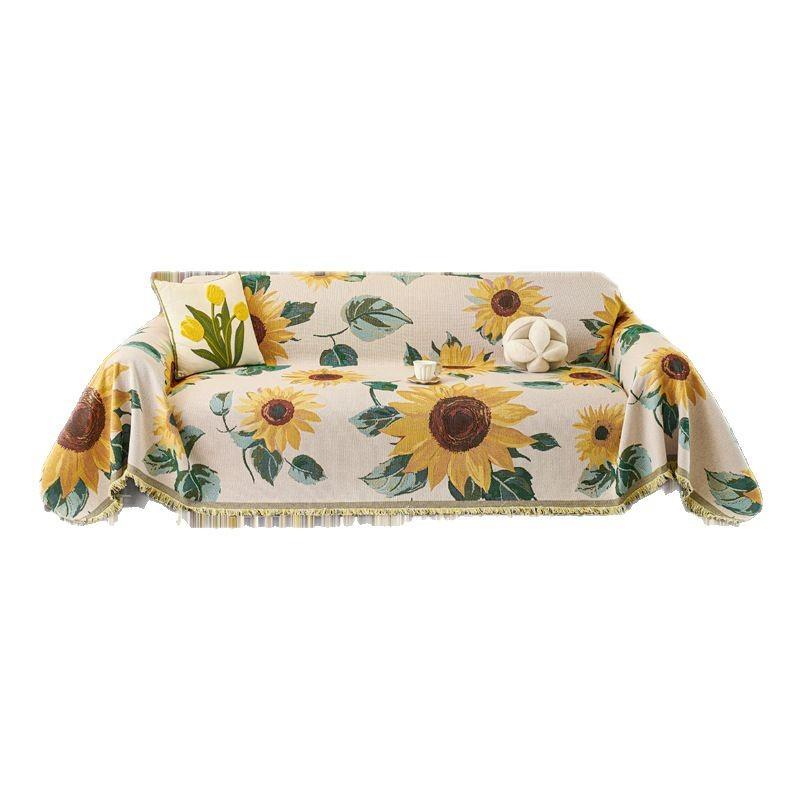 Sofa Towel High-end Flower New Cotton and Linen Sofa Cushion Cover Towel Universal In All Seasons New Non-slip Sofa Cover