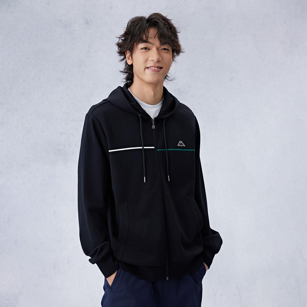 Kappa 1916 Series American Vintage Casual Cardigan Sports Breathable Top Knitted Hoodie Jacket Men Jackets Solid-Color K0E52MK21