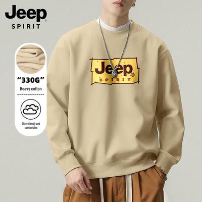 JEEP SPIRIT Men's Crewneck Graphic Pullover Sweatshirt