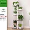 Floor-Standing Steel & Wood Multi-Tier Plant Stand
