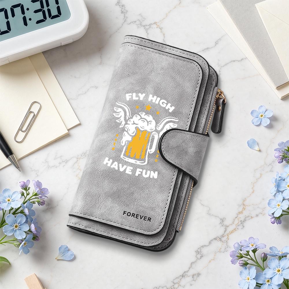 Fashion Printed Long Wallet Multi Slot Casual Portable Purse for Daily Use