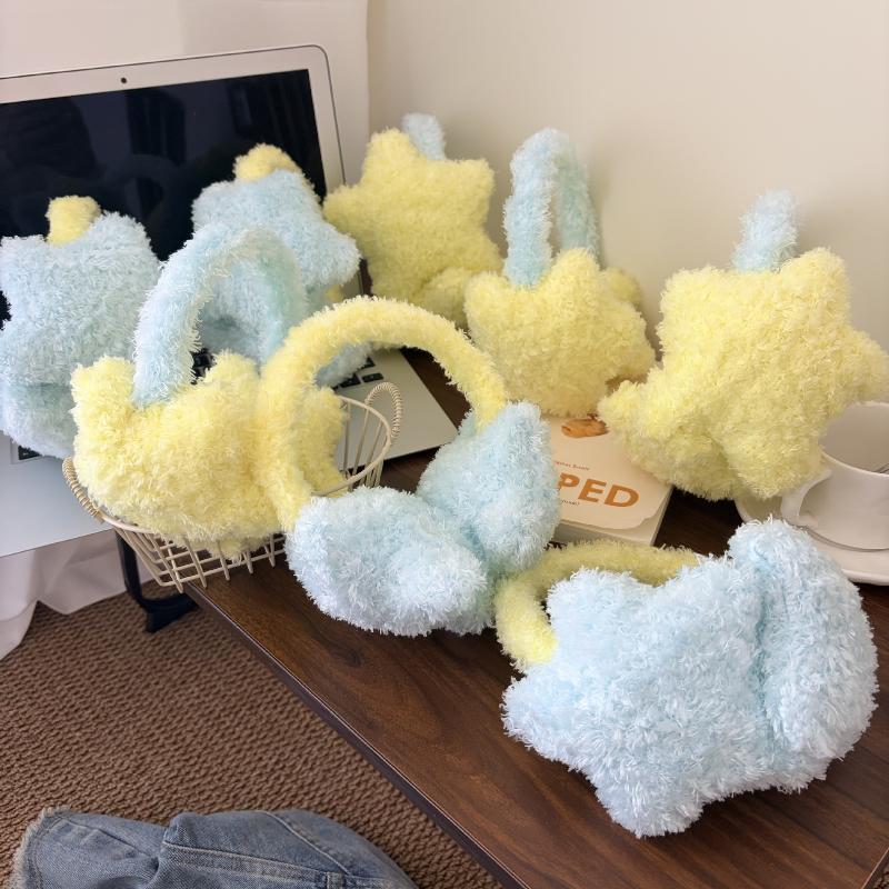 Cute Star Earmuffs Plush Fluffy Outdoor Warm Windproof Ear Muffs Kawaii Sweet Cycling Ear Winter Warmth Outdoor Accessories
