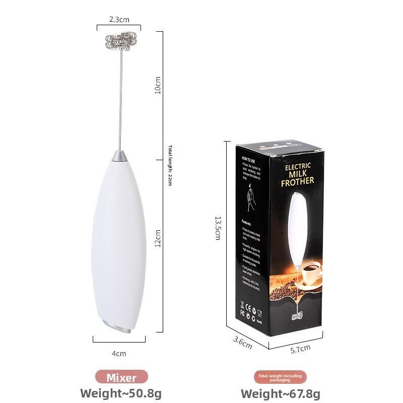Home Kitchen Handheld Milk Frother With 304 Stainless Steel Beater For Coffee And Egg Mixing