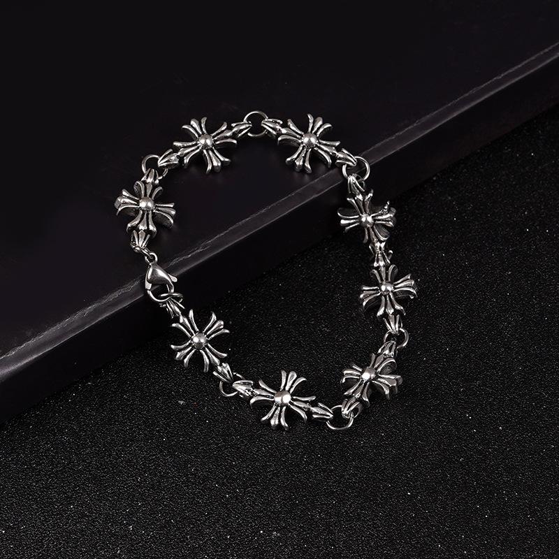 Punkový styl nový křížový náramek retro vintage umělecký náramek high-endový a niche ručně vyráběný náramek