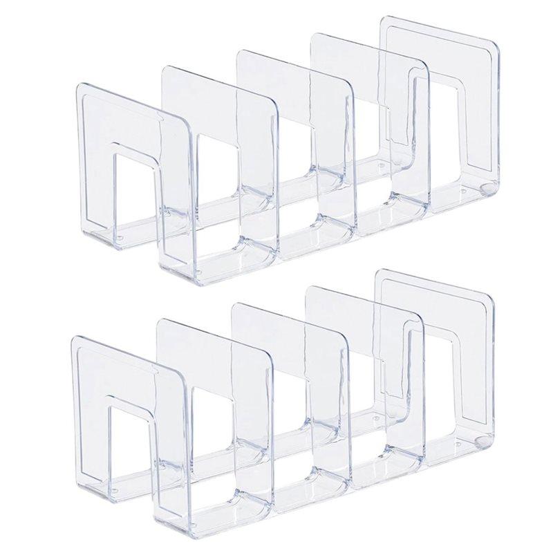 A03F-Clear 2 PCS Kids Shoe Rack 4 Sections Small For Closet Organizer And Storage, Toddler Baby Footwear Holder
