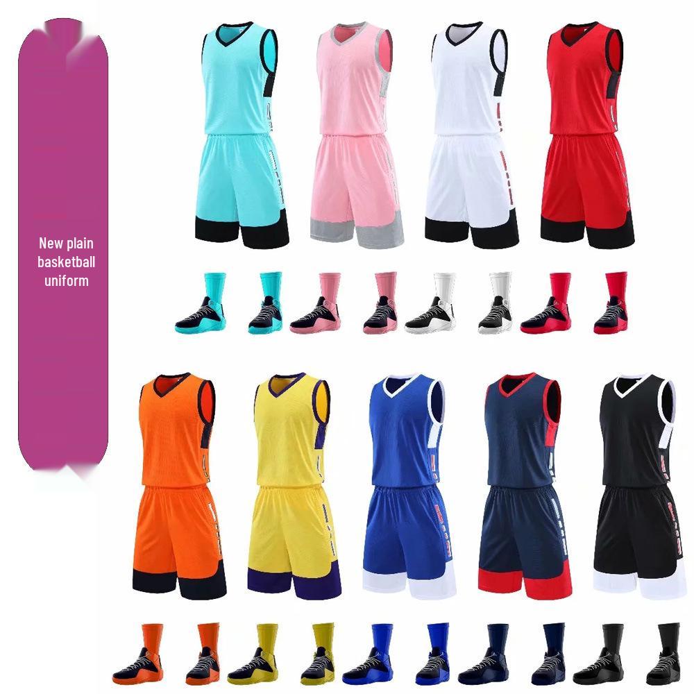 

Men s Printed Team Basketball Uniform Set - Student & Children s Competition/Tournament Training Jersey Set 6XL білий