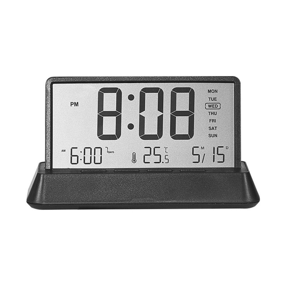 Temperature Date Week Display Table Clock 12/24H Desktop Clock Transparent Alarm Clock  Room
