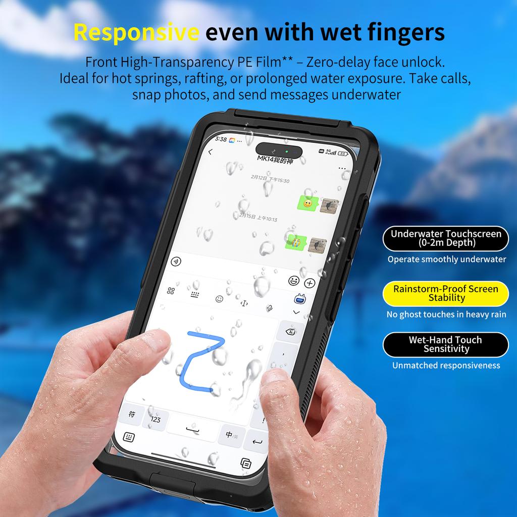 Waterproof Case for iPhone 17 Pro Max/15 Pro Max/14 Pro Max Inner 6.9 inch Cellphone Protector IP68 30M Depth Button Access