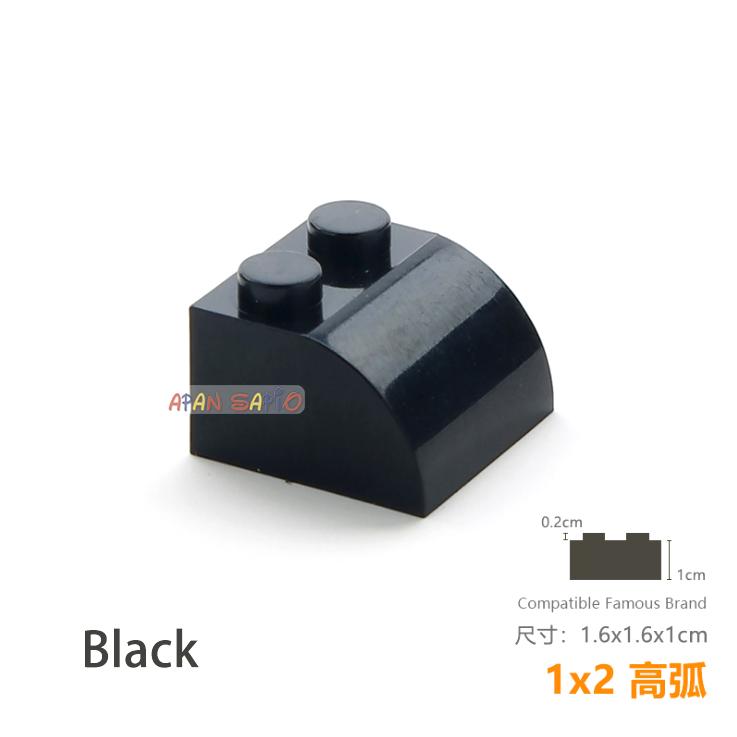 20pcs/lot DIY Blocks Building Bricks Radian 1X2 Educational Assemblage Construction Toys for Children Size Compatible With Brand