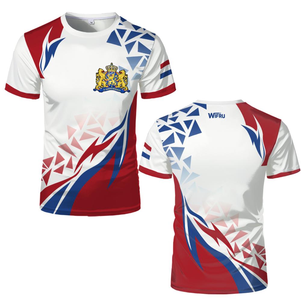 Netherlands Flag 3D Print T-shirts Men Women Nederland Emblem Graphic Tee Men's Casual Streetwear Breathable Football Jersey