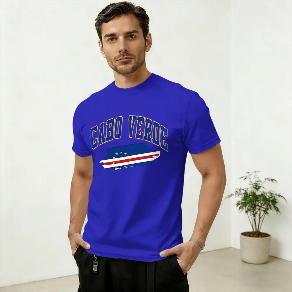 Cabo Verde Art Unisex T Shirts Novelty Tee Shirt Short Sleeve Round Neck TShirt Cotton Birthday Present Tops