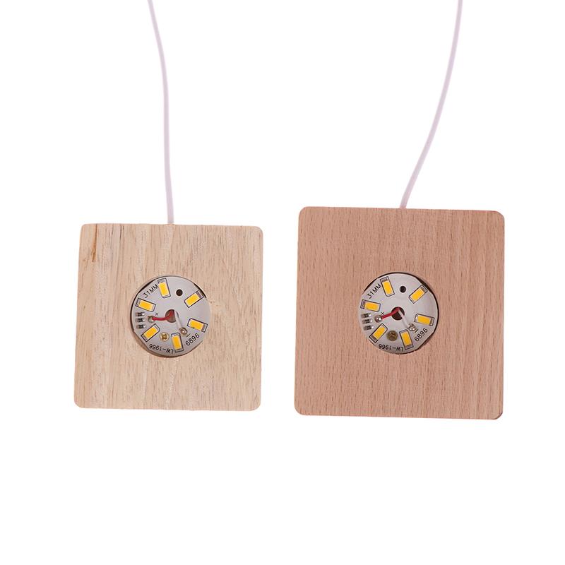 6/8/10CM LED Massivholzlampe Quadratisches Nachtlicht USB Lampenhalter DIY Lichterhalter Desktop Ornamente Dekorative Lampe