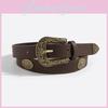Ceinture de taille bohème vintage pour femmes Mode Cuir synthétique Avec fermoir à épingle Pour un usage décontracté