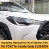 For TOYOTA Corolla Cross Hybrid -2024 Car Exterior Headlight Anti-scratch Front Lamp Transparent TPU Protective Film
