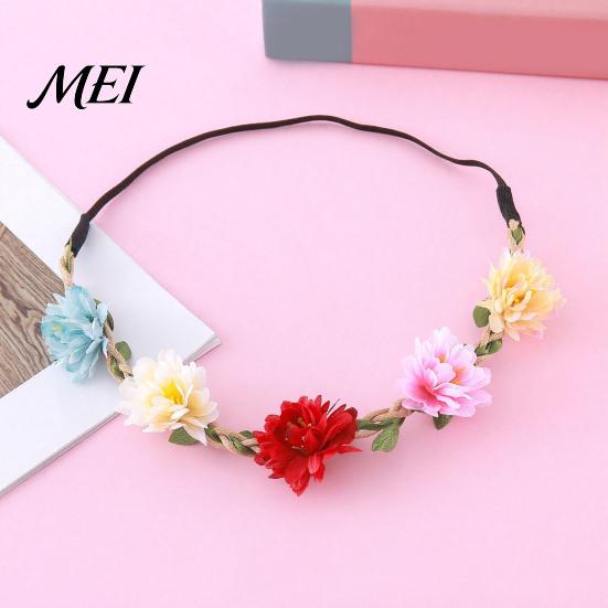 Artificial Flower Headband for Travel Headband, Crown, Headpiece, Boho Floral Wreath Gentle Style Hairband Dresses Wedding Birthday Festival
