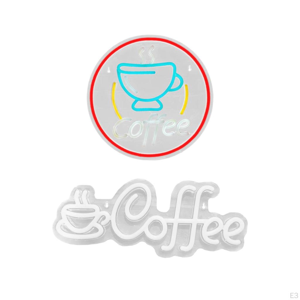 Cafe Sign with LED Lights for Coffee Shop, Modern Creative Game Lamp, Decorative Office,