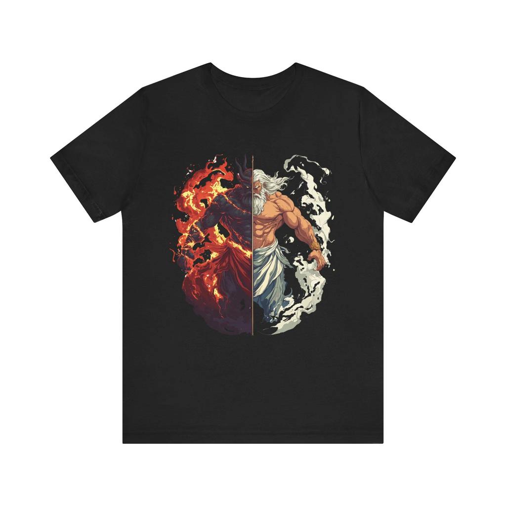 Dualism Fiery and Icy Warrior Graphic T-shirt